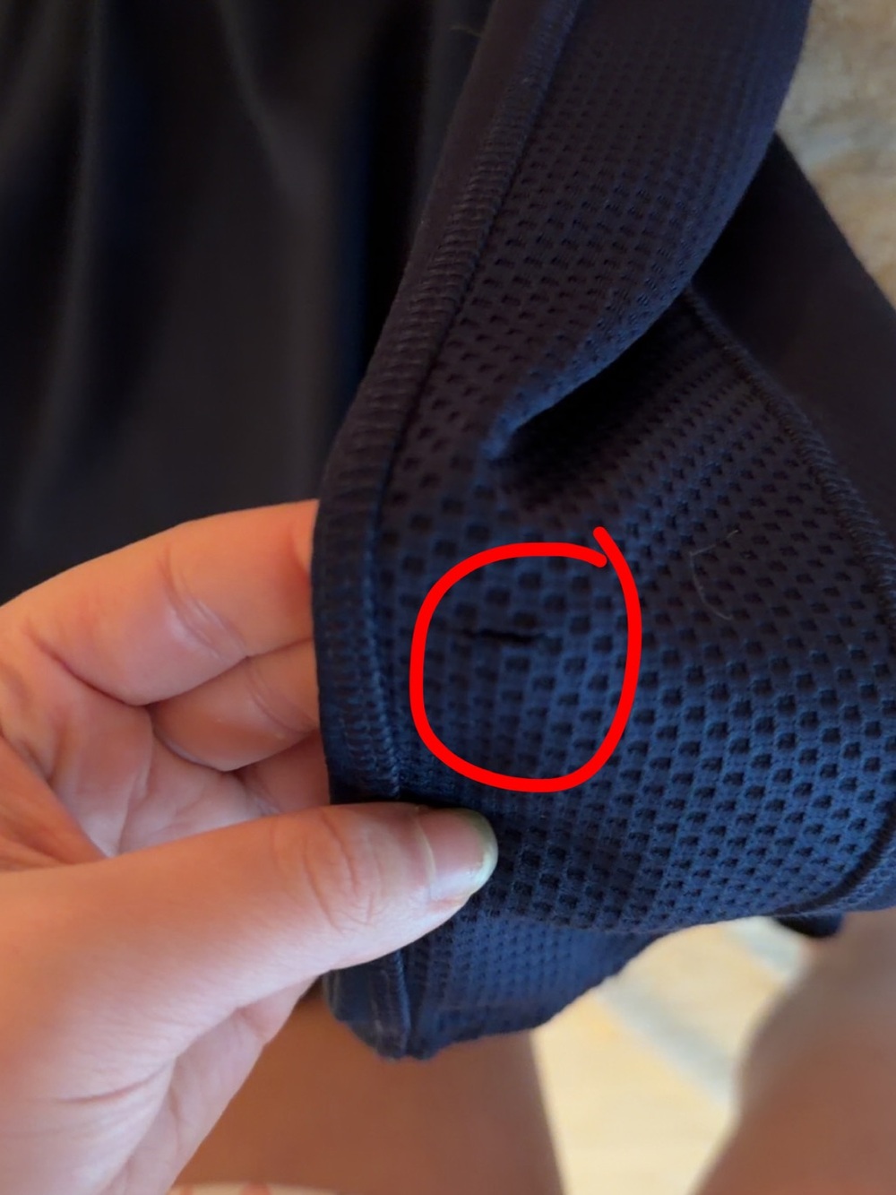 Nike Navy Blue Quarter-Zip Pullover with UNC Logo. tiny hole not noticeable - Picture 6 of 6